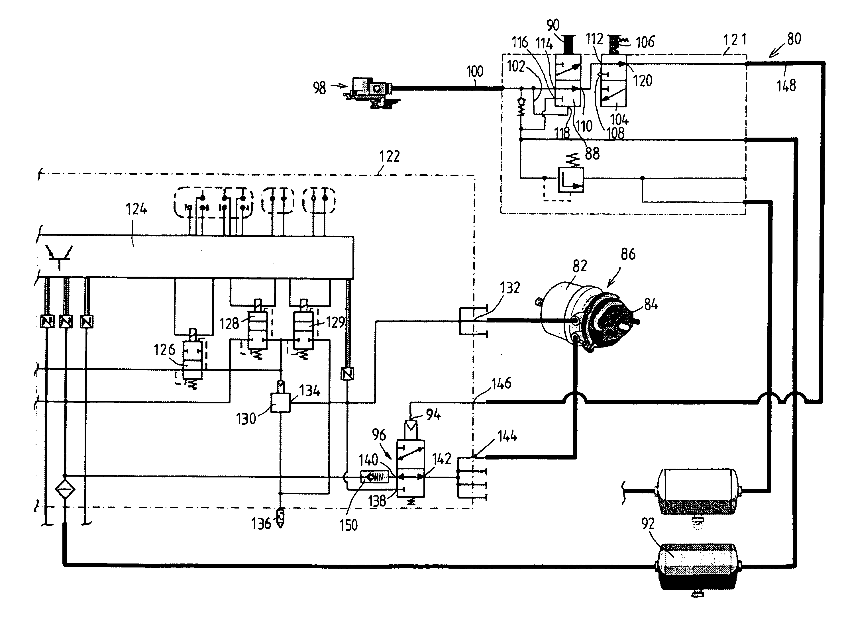 Valve arrangement for controlling a brake system of a trailer vehicle