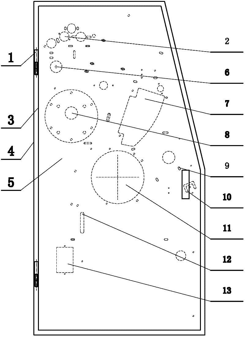 Left wallboard part of blue printing machine