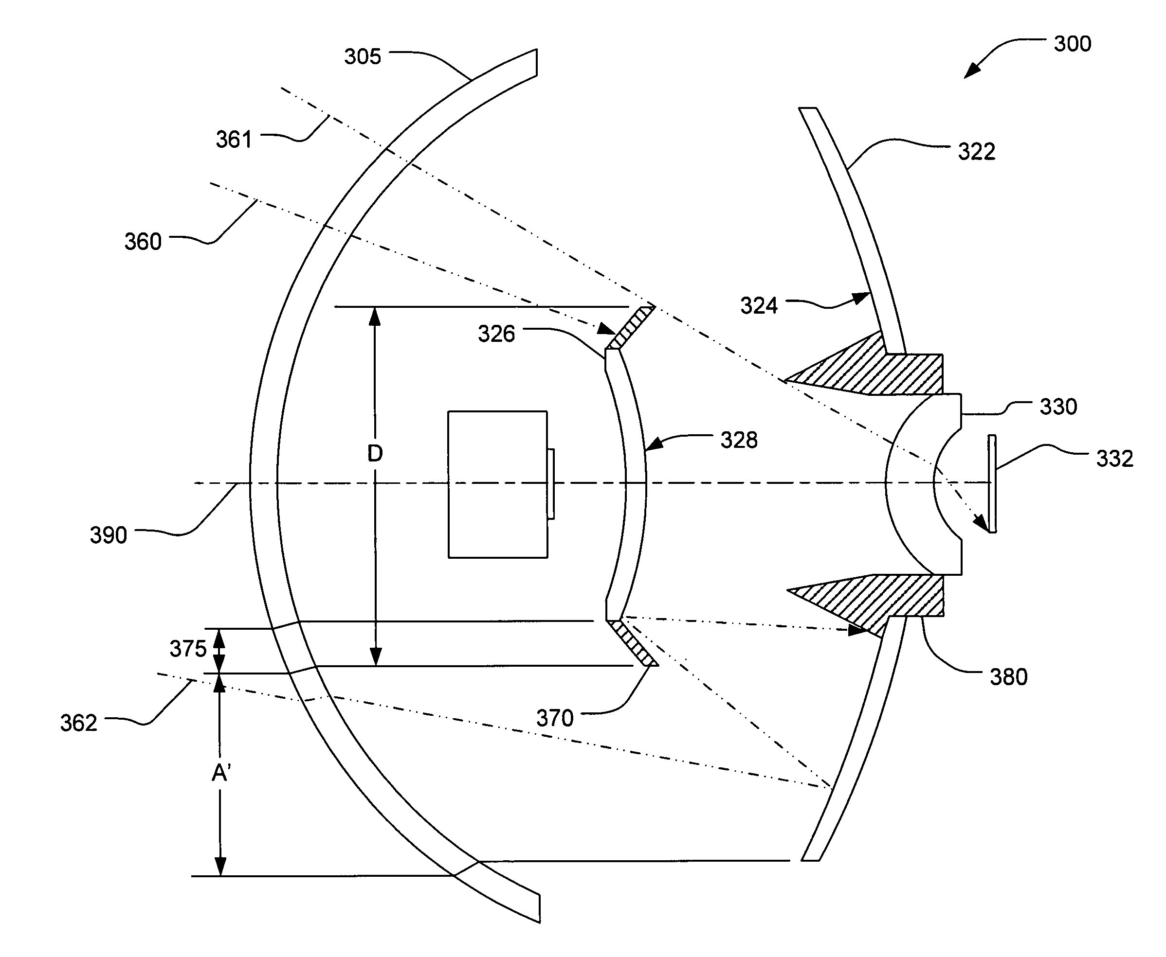 Multimode seeker system with RF transparent stray light baffles