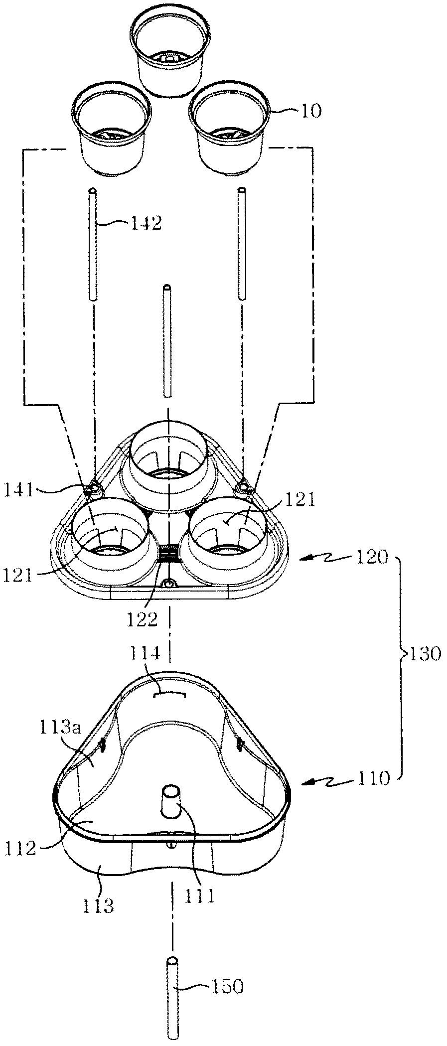 Multi-layer flower pot holder with water supply function