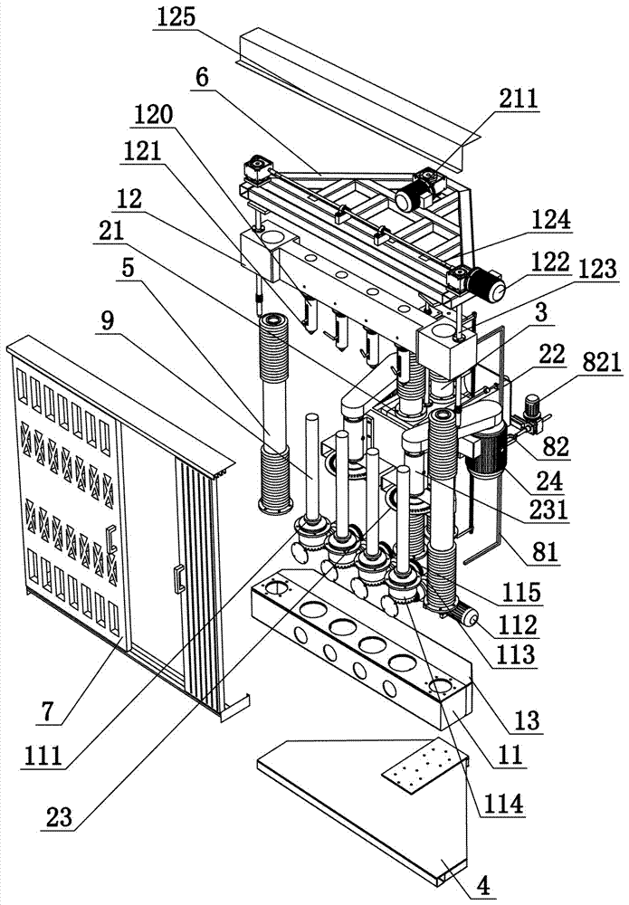 Multi-head vertical stone processing equipment