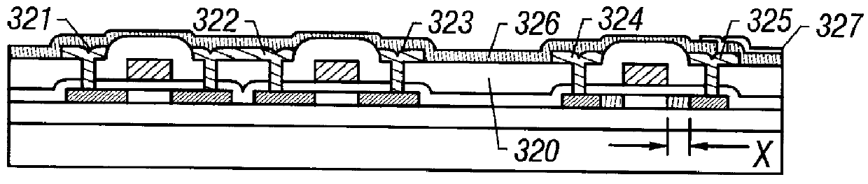 Interlayer insulation of TFT LCD device having of silicon oxide and silicon nitride