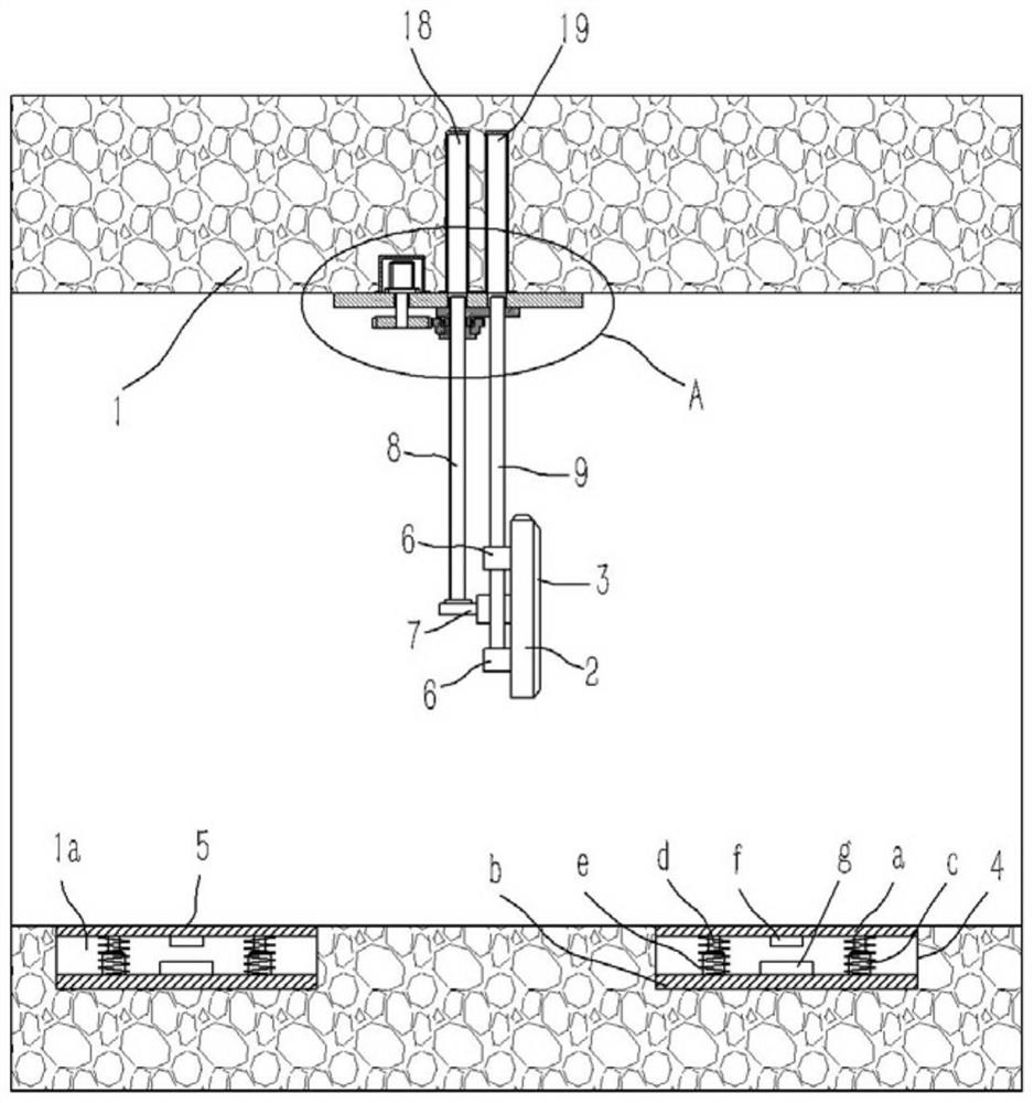 A lift-type safety warning device in a mine