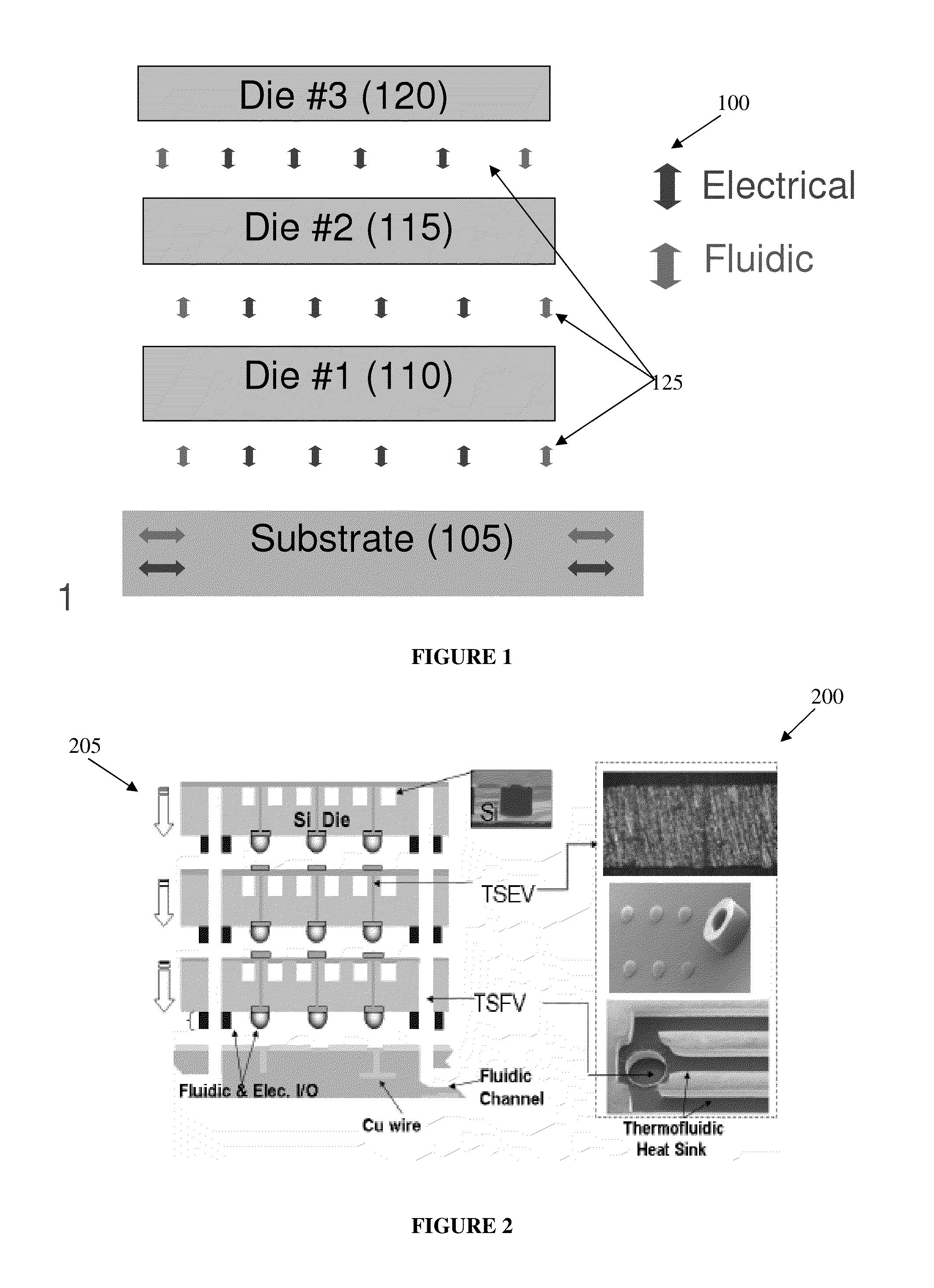 3-D ICs equipped with double sided power, coolant, and data features