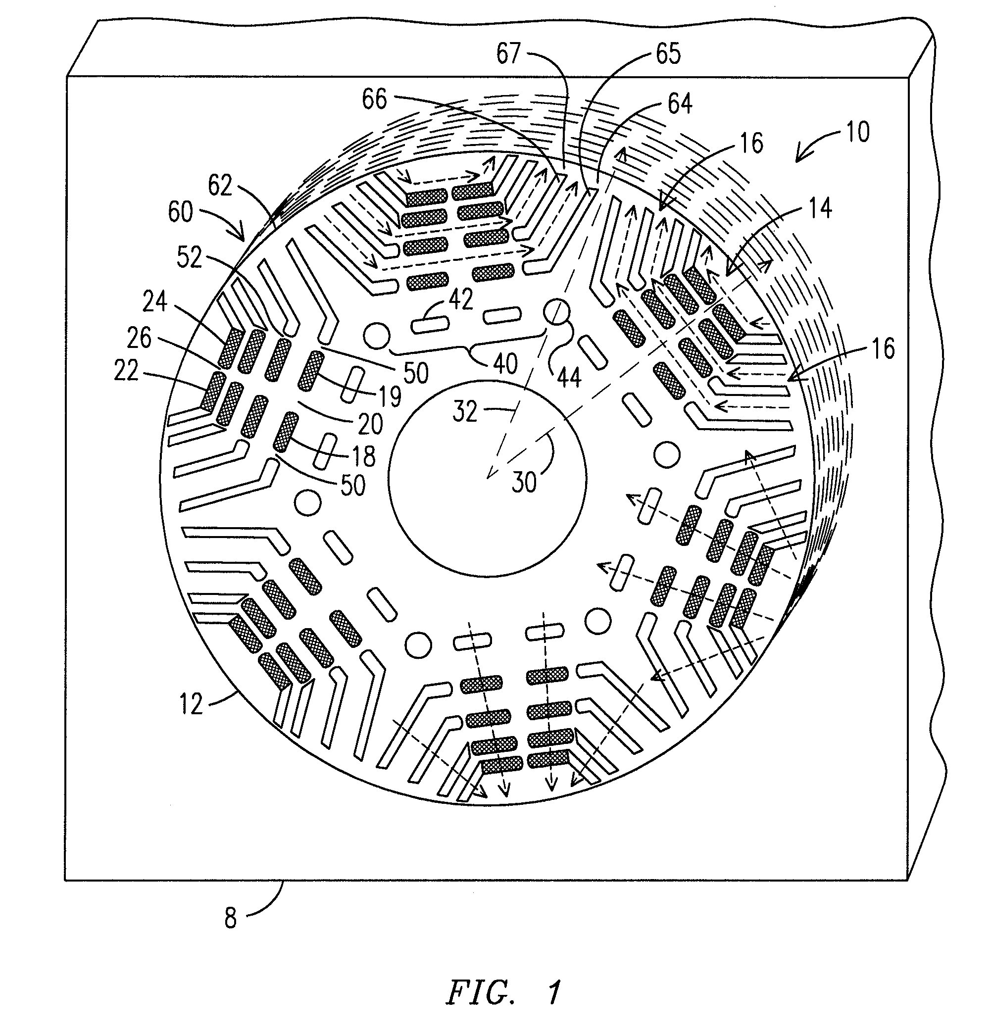 Rotor structure for interior permanent magnet electromotive machine