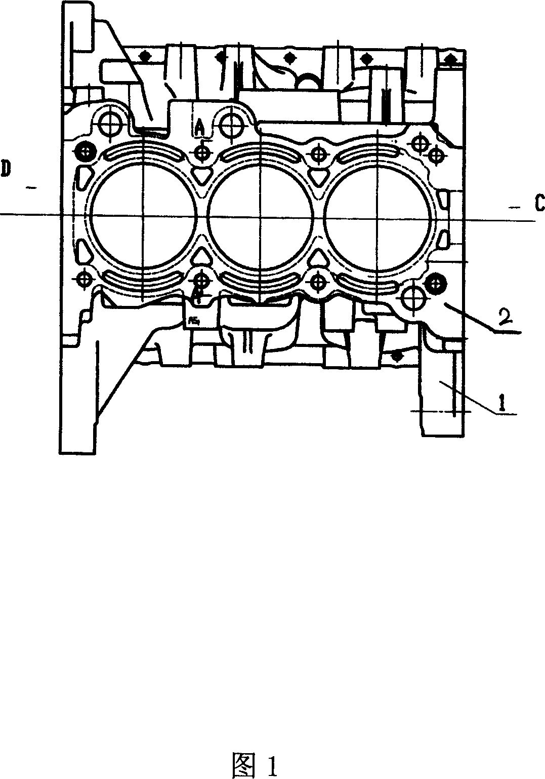 Single-column type automobile engine body