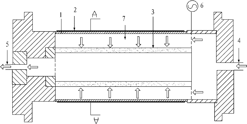 Reactor for filtering PAHs (polycyclic aromatic hydrocarbons) in composite electrocatalytic oxidation treatment