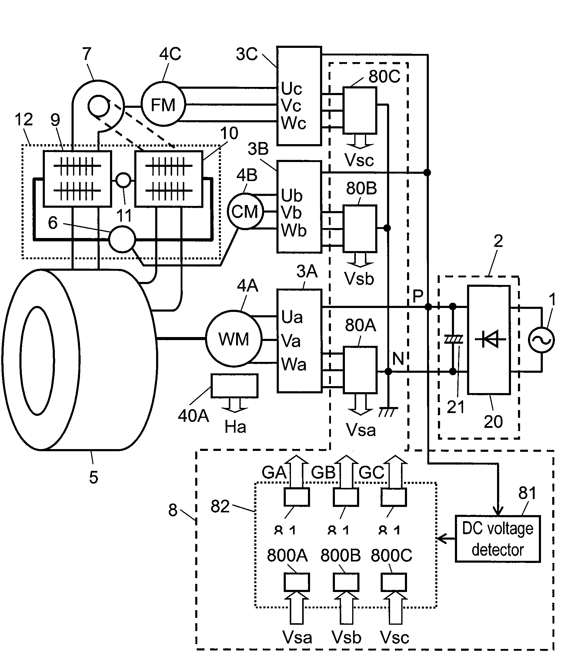 Motor driving apparatus of washing and drying machine