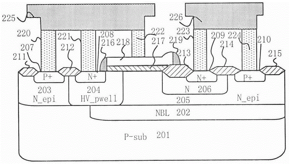 Bidirectional tri-path turn-on high-voltage ESD protective device