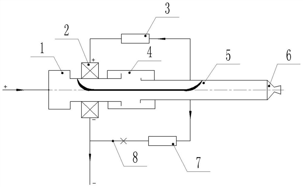 Tubular electric arc ablation device and ablation method