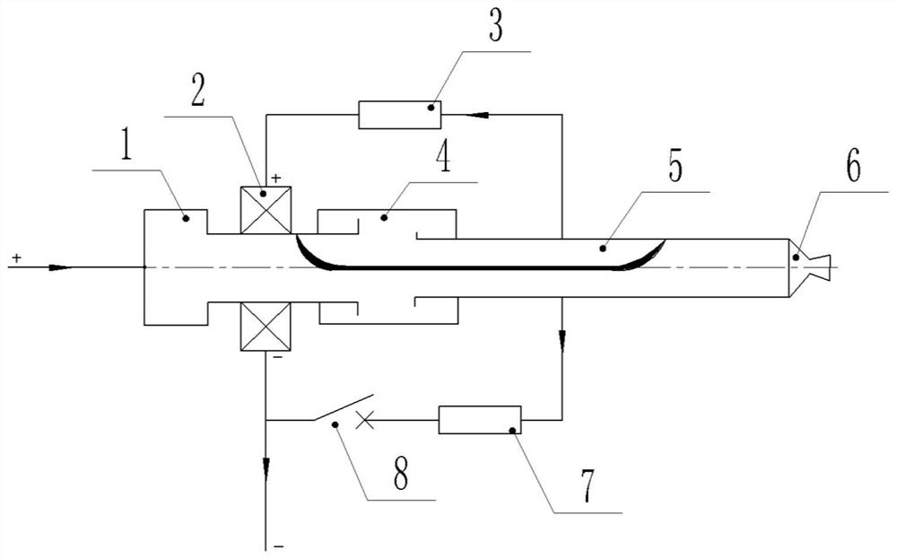 Tubular electric arc ablation device and ablation method