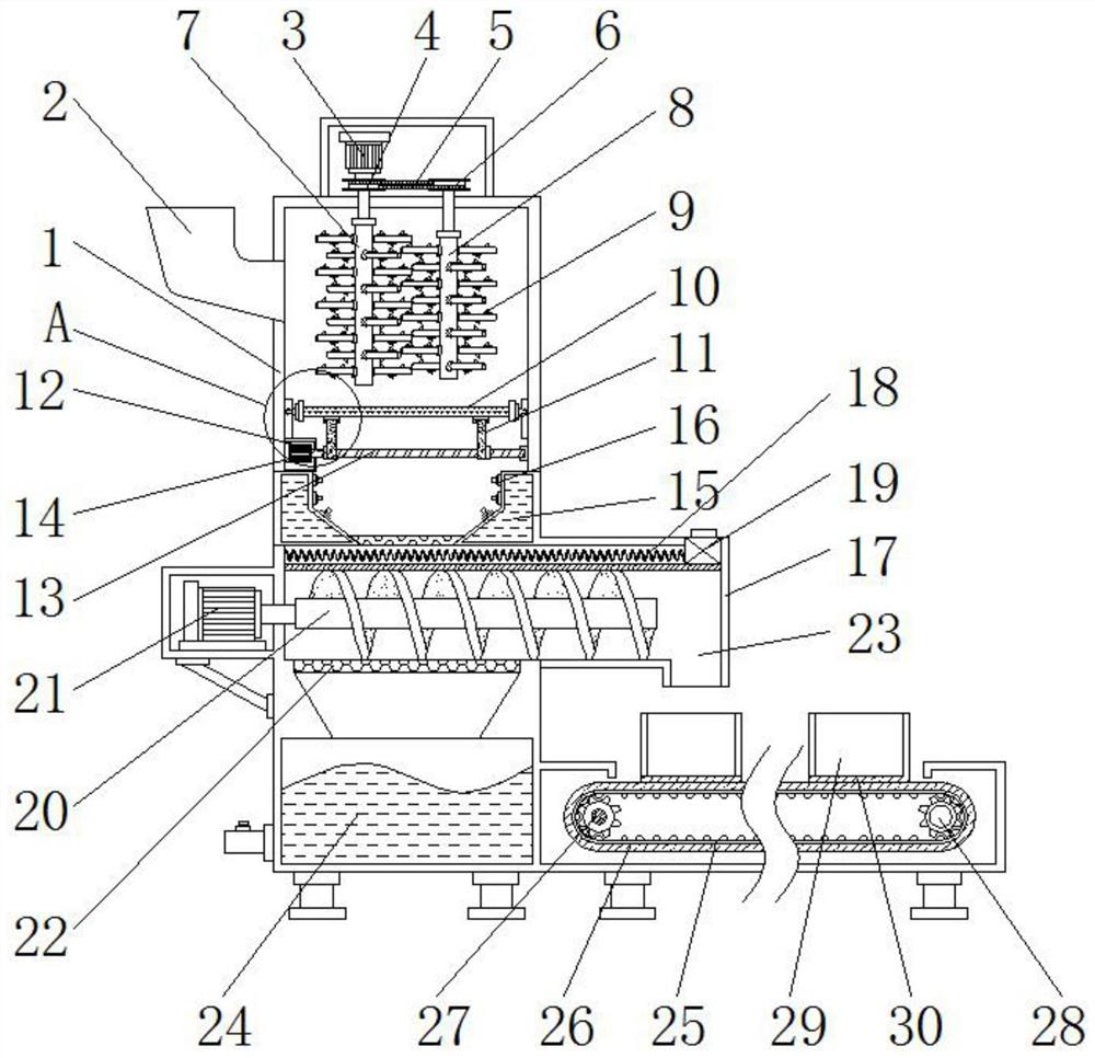 A plastic waste recycling environmental protection equipment with cleaning function