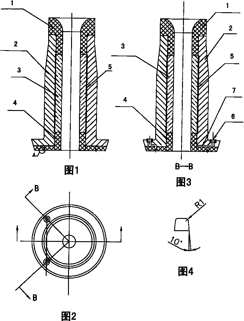 Tundish breathable water inlet used for metal continuous casting plate blank and preparation method thereof