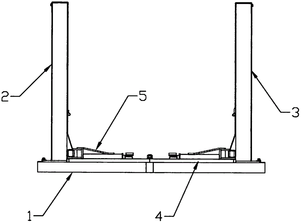 Double-post lift and multifunctional inter-link maintenance vehicle containing the same