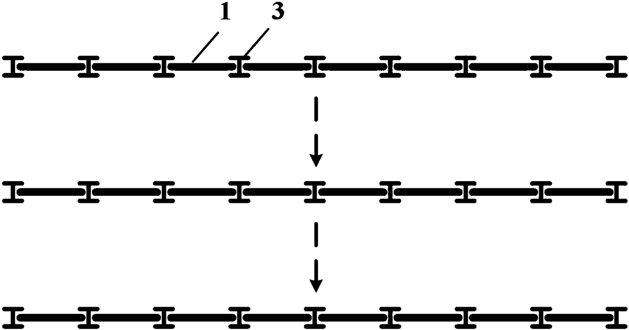 Flashboard type current guiding, sediment intercepting and accumulation promoting hydraulic structure with holes and construction method