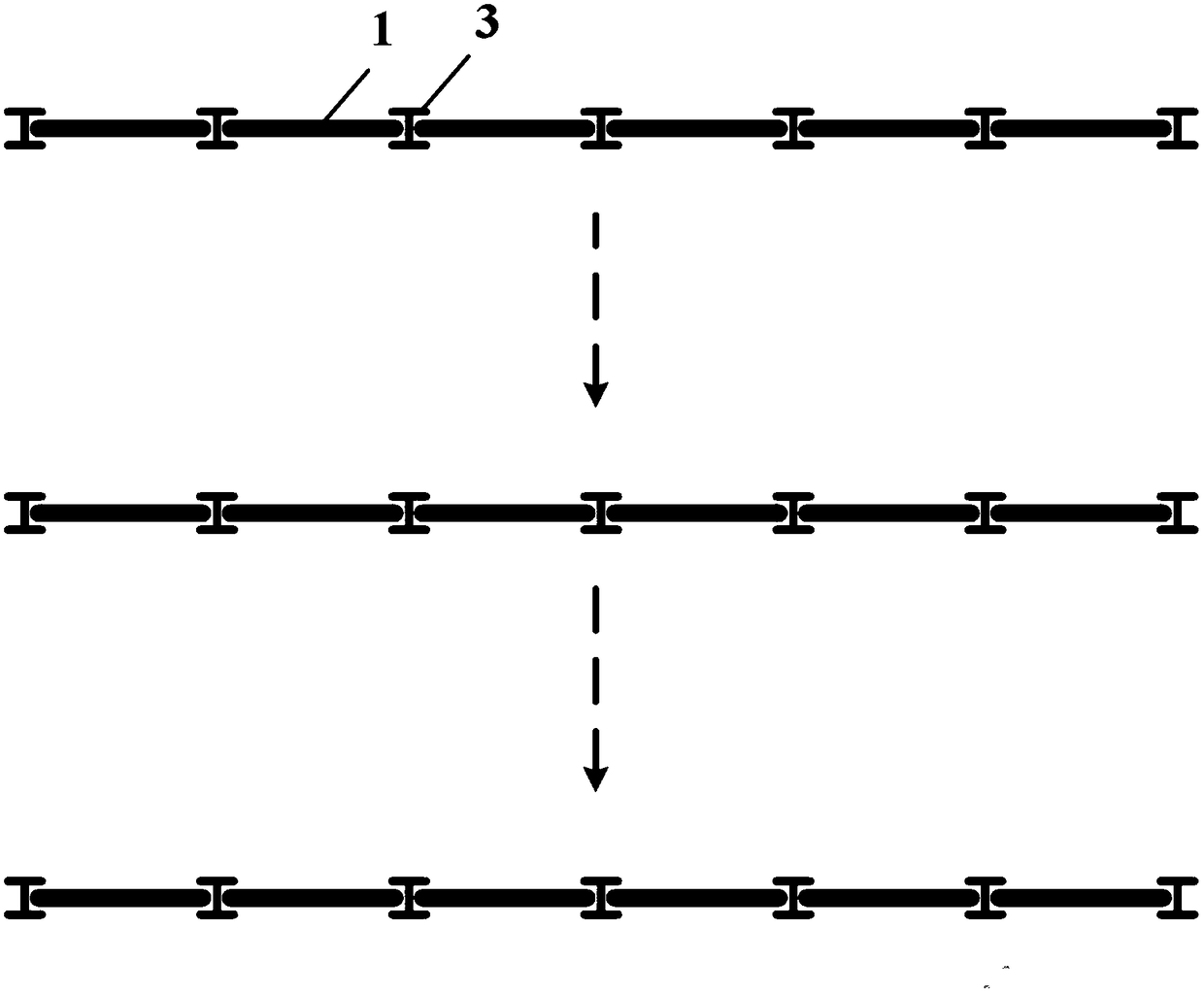 Flashboard type current guiding, sediment intercepting and accumulation promoting hydraulic structure with holes and construction method