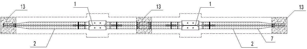 Metro double-column elevated station steel reinforced concrete transformation structure reinforcing bar and construction method thereof