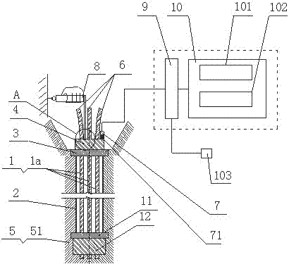 Detection system and method of steel bar tension force of vertical prestress of web of concrete box girder bridge