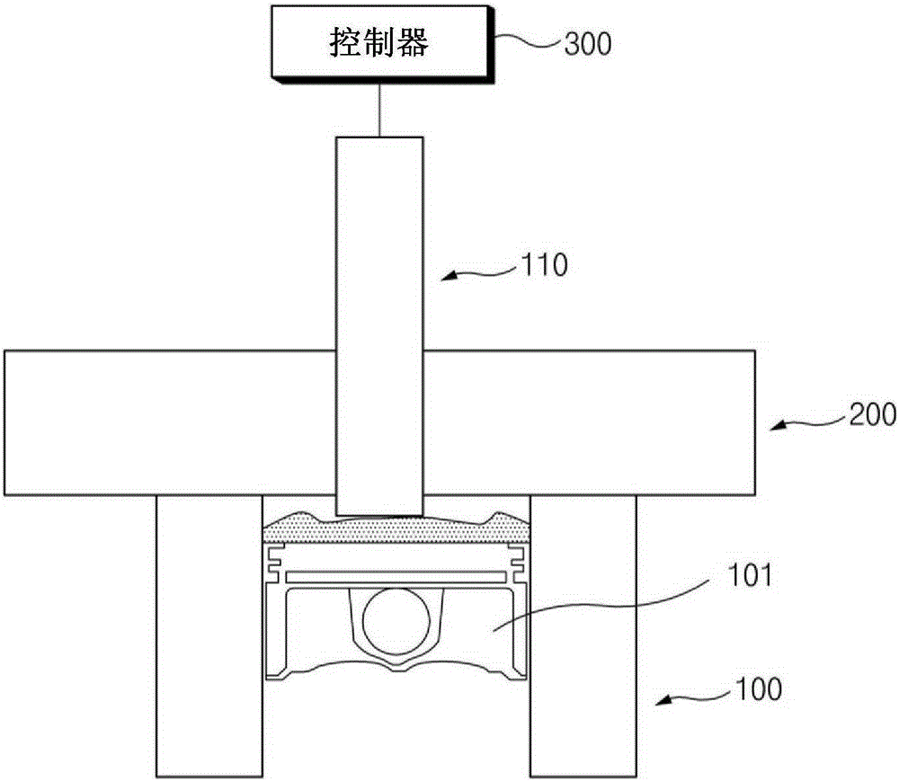 Volume measuring structure for cylinder head and piston for engine