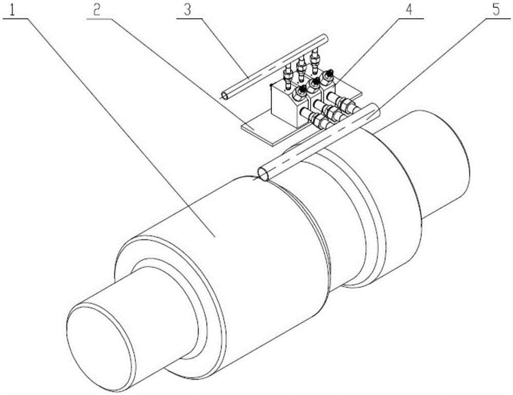 Water-gas cooling spraying nozzle assembly for roller