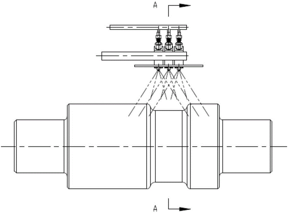 Water-gas cooling spraying nozzle assembly for roller