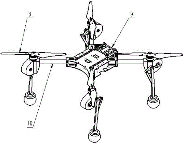 Air-ground amphibious four-footed emergency rescue investigation robot