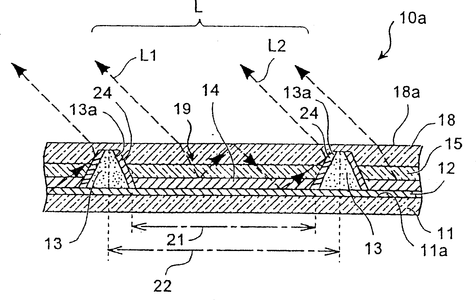 Self-illuminating element, display faceboard, method for producing display device and self-illuminating element