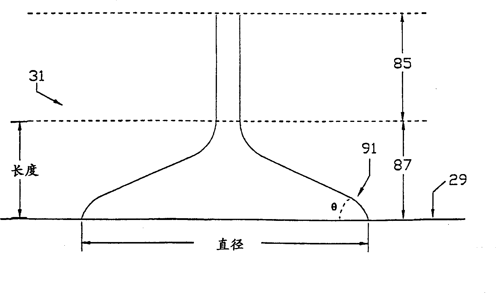 Method and system of controlling taper growth in a semiconductor crystal growth process