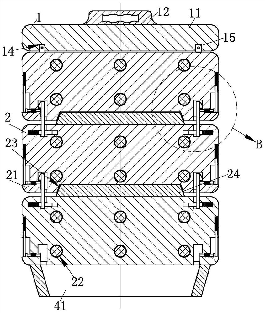 An assembled metering type landscaping fertilization device