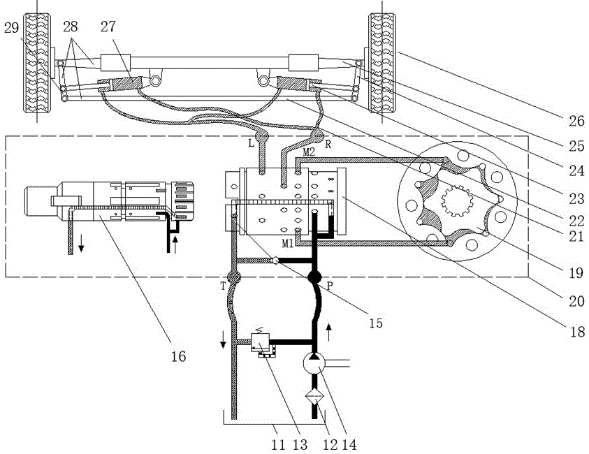 Hydraulic motor driving steering system based on full hydraulic steering device