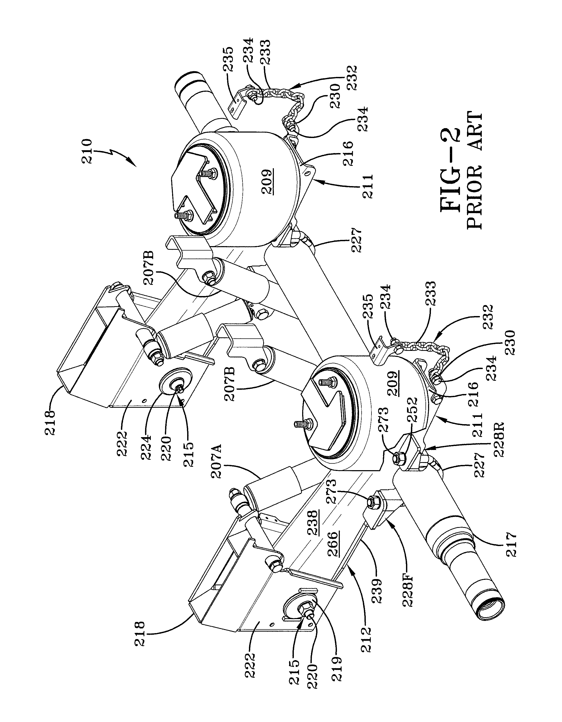 Mechanical stop for axle/suspension systems