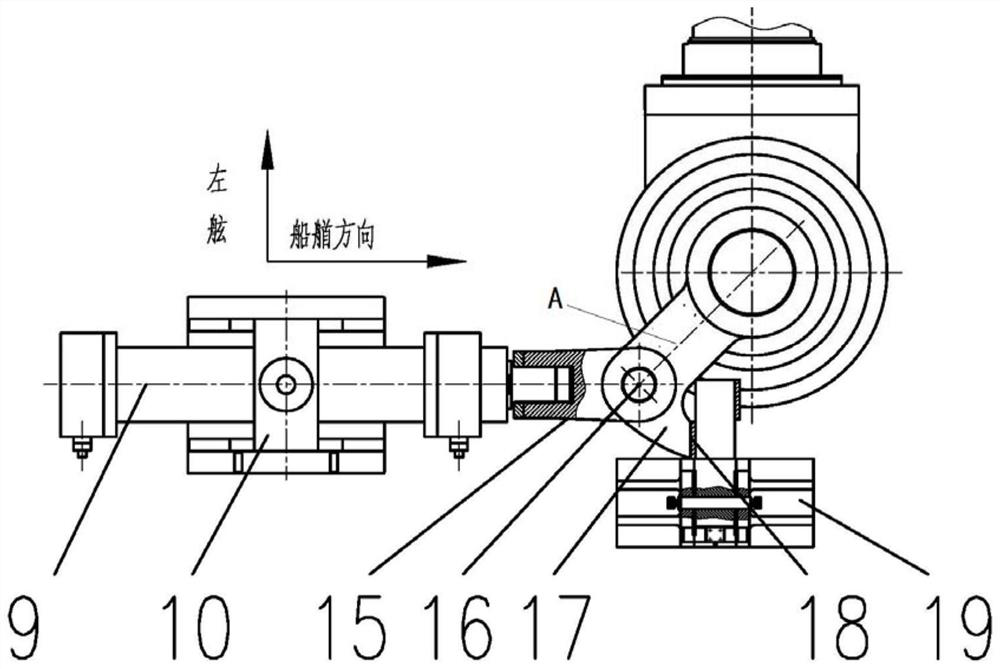 Retractable fin stabilizer device retractable and stop mechanism