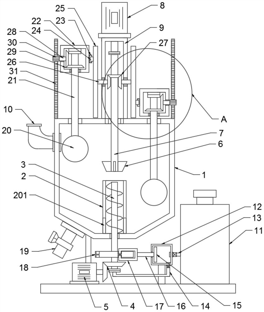 Plastic raw material mixing preparation device