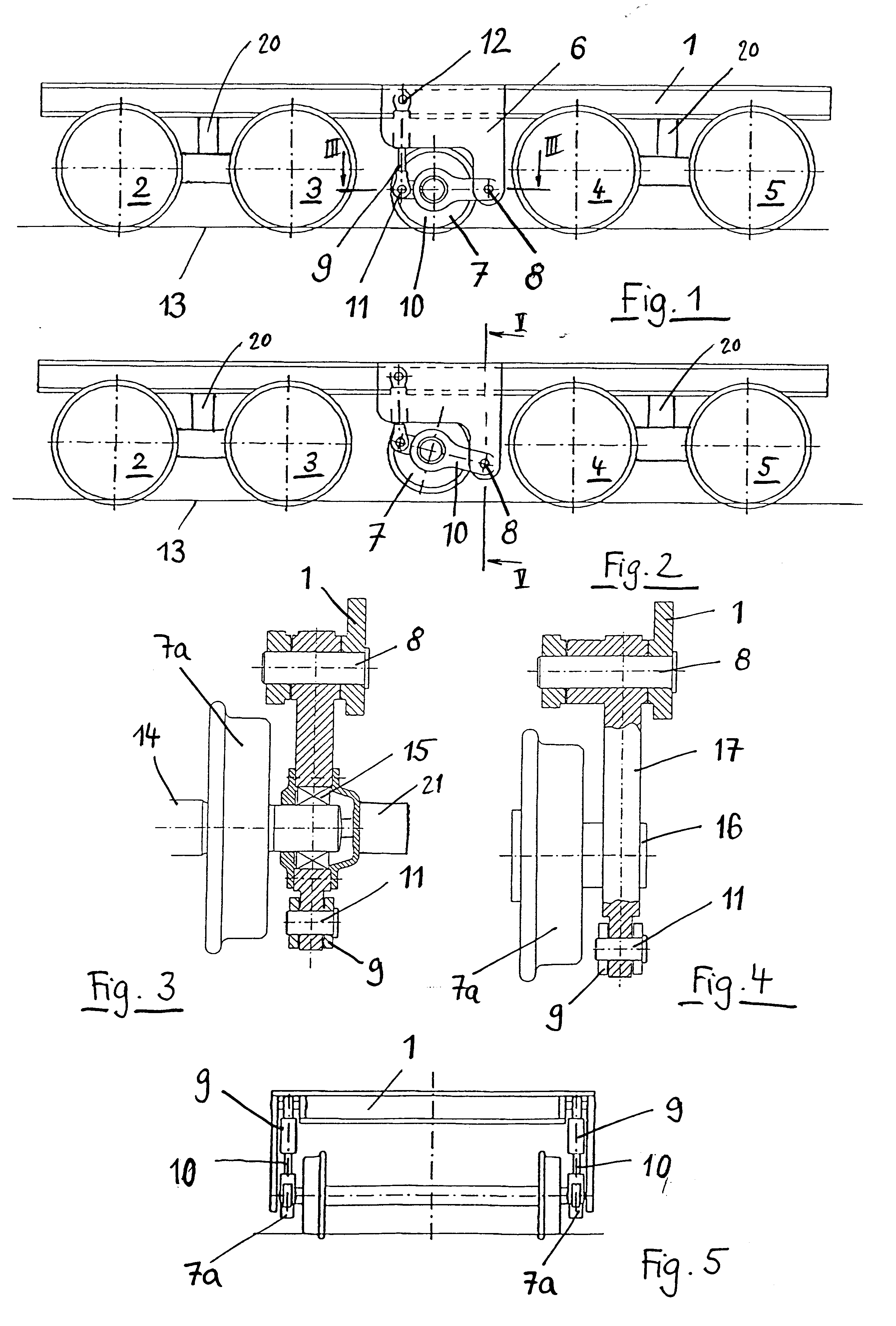 Underframe for a rail-borne vehicle for the freely movable transport of loads