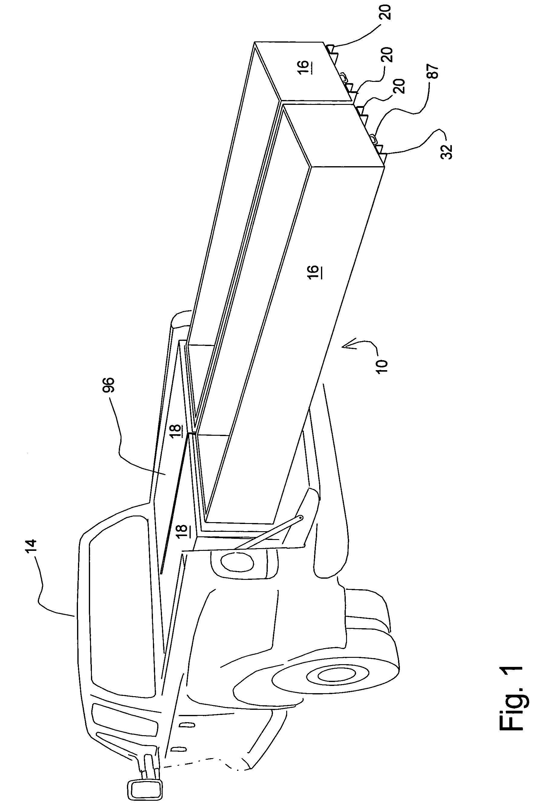 Retractable storage system for trucks