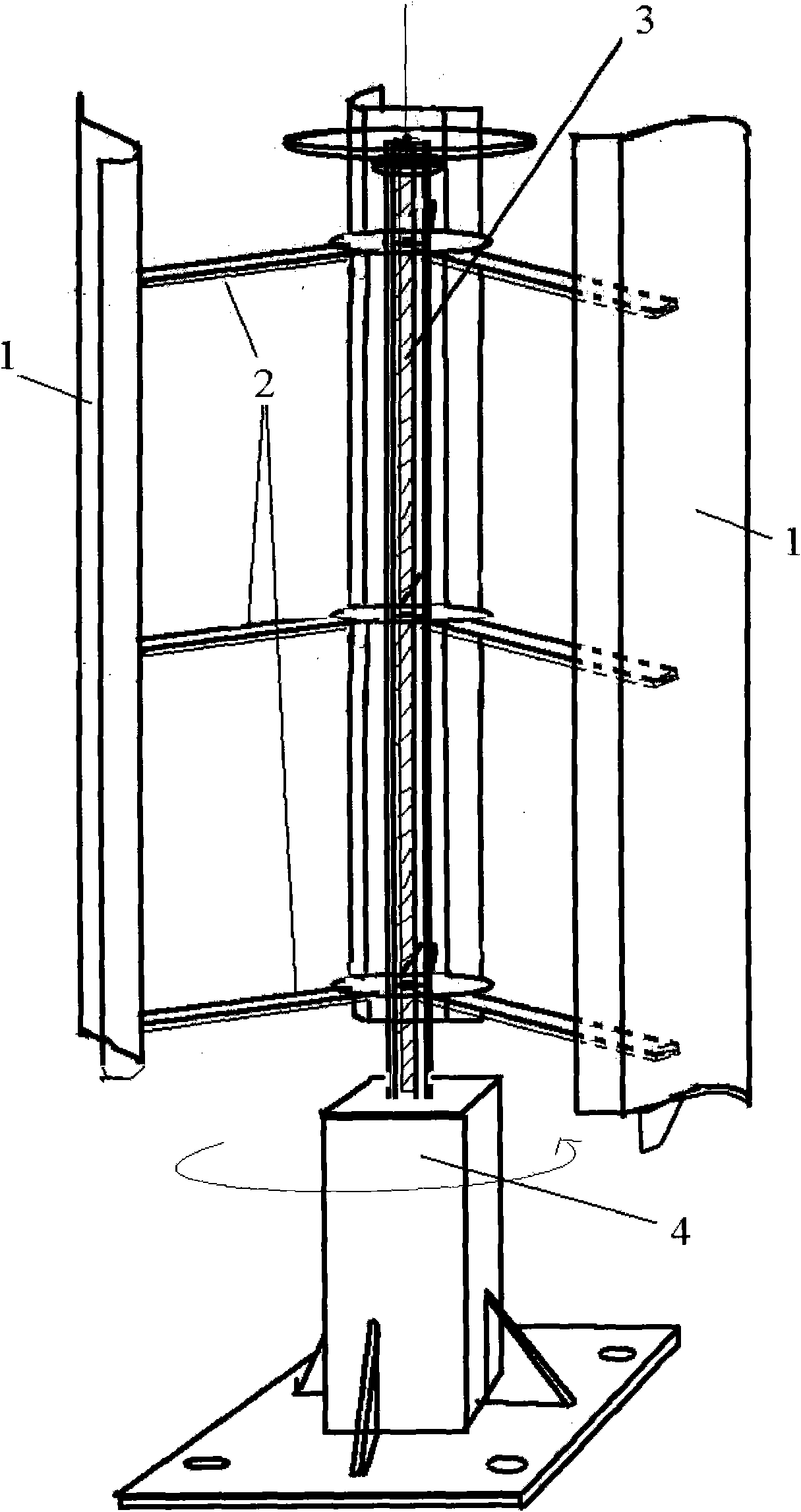 Single-wheel multi-blade upright wind paddle-type wind wheel for wind power generation