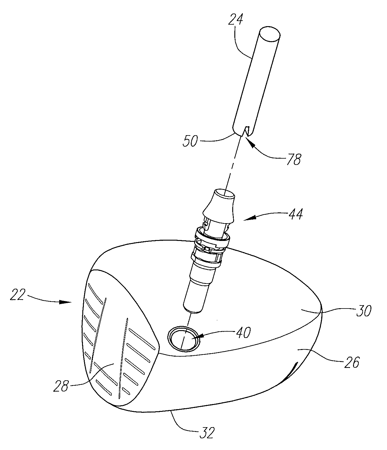 Connection assembly for a golf club