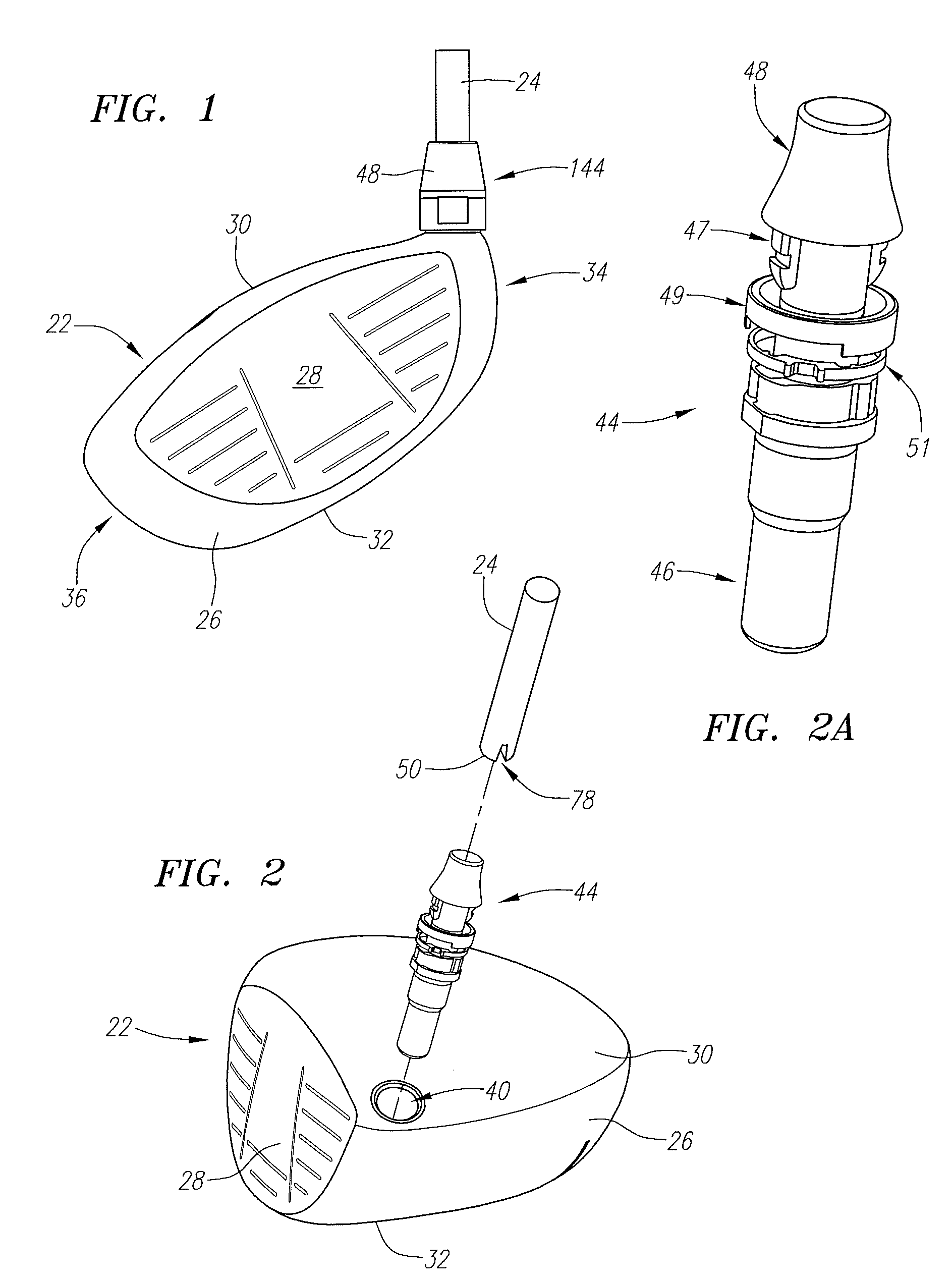 Connection assembly for a golf club