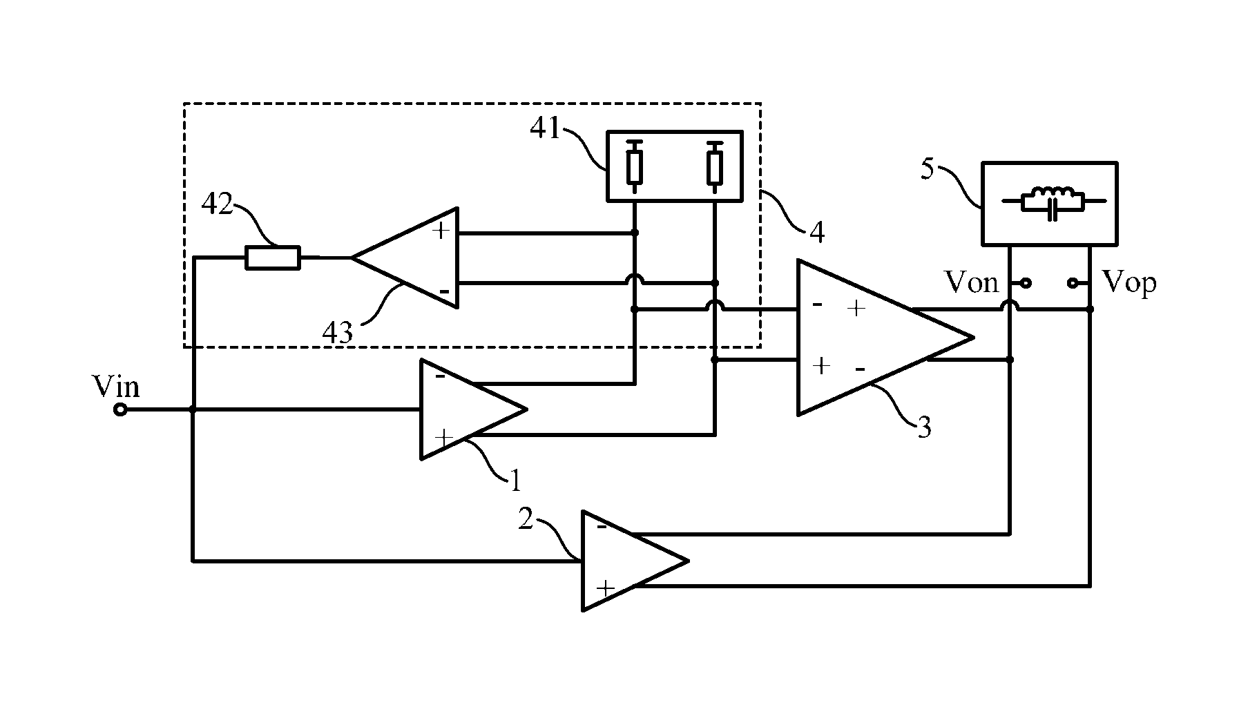 Wideband active balun LNA topology with narrow-band filtering and noise cancelling