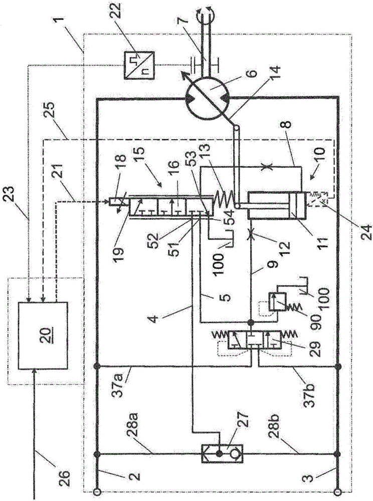 Device and method for controlling a hydraulic machine