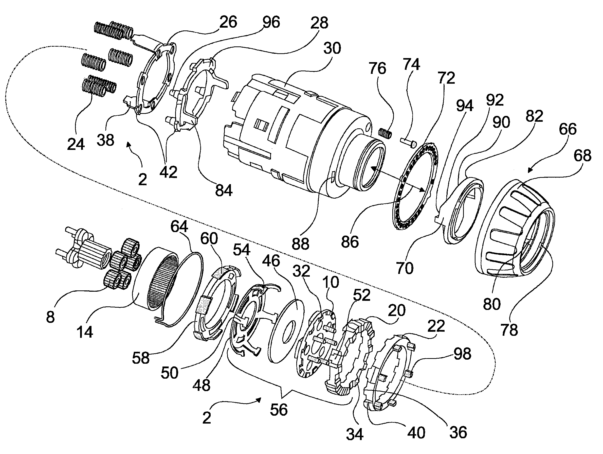 Hand-held power tool with torque limiter