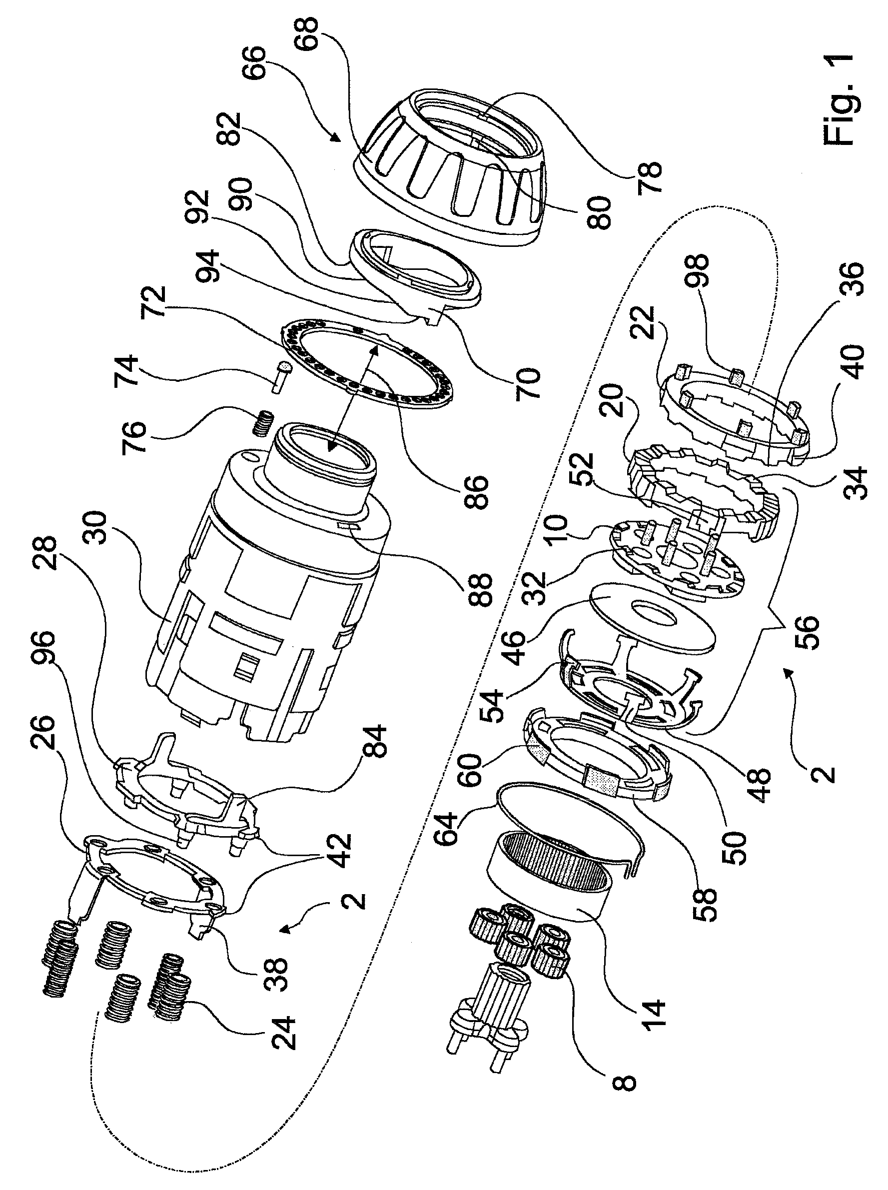 Hand-held power tool with torque limiter