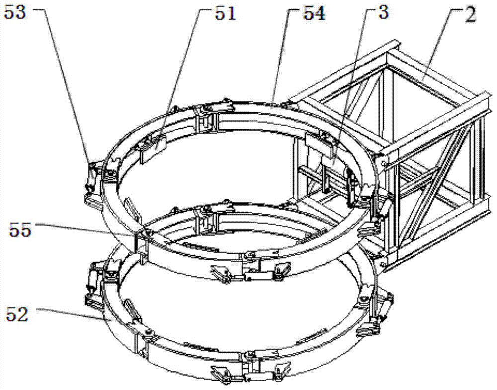 Traction attached type fan maintenance hoisting platform