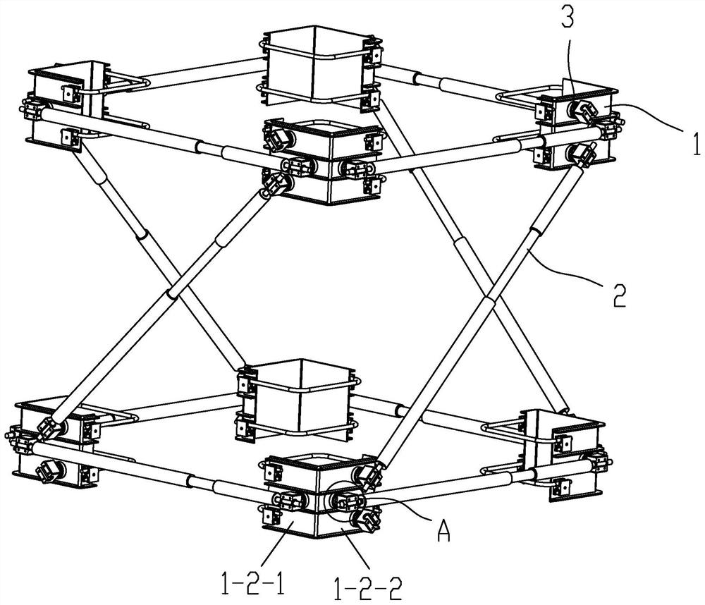 Novel tower crane foundation latticed column reinforcing device