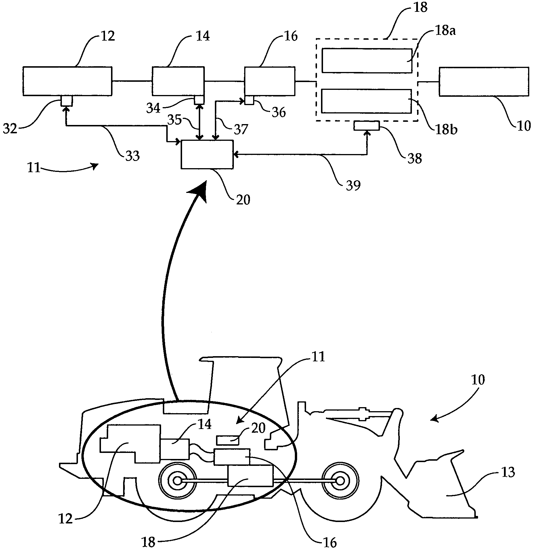 Downshift in hydrostatic drive work machine