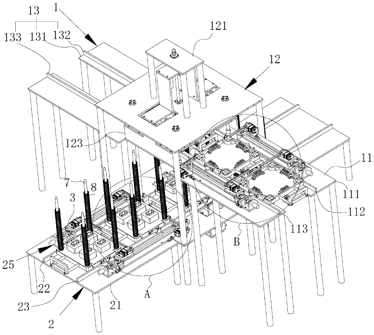 Automatic production device and system