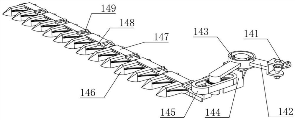 Profiling stem cutting and seedling arranging mechanism of row-free garlic combine harvester