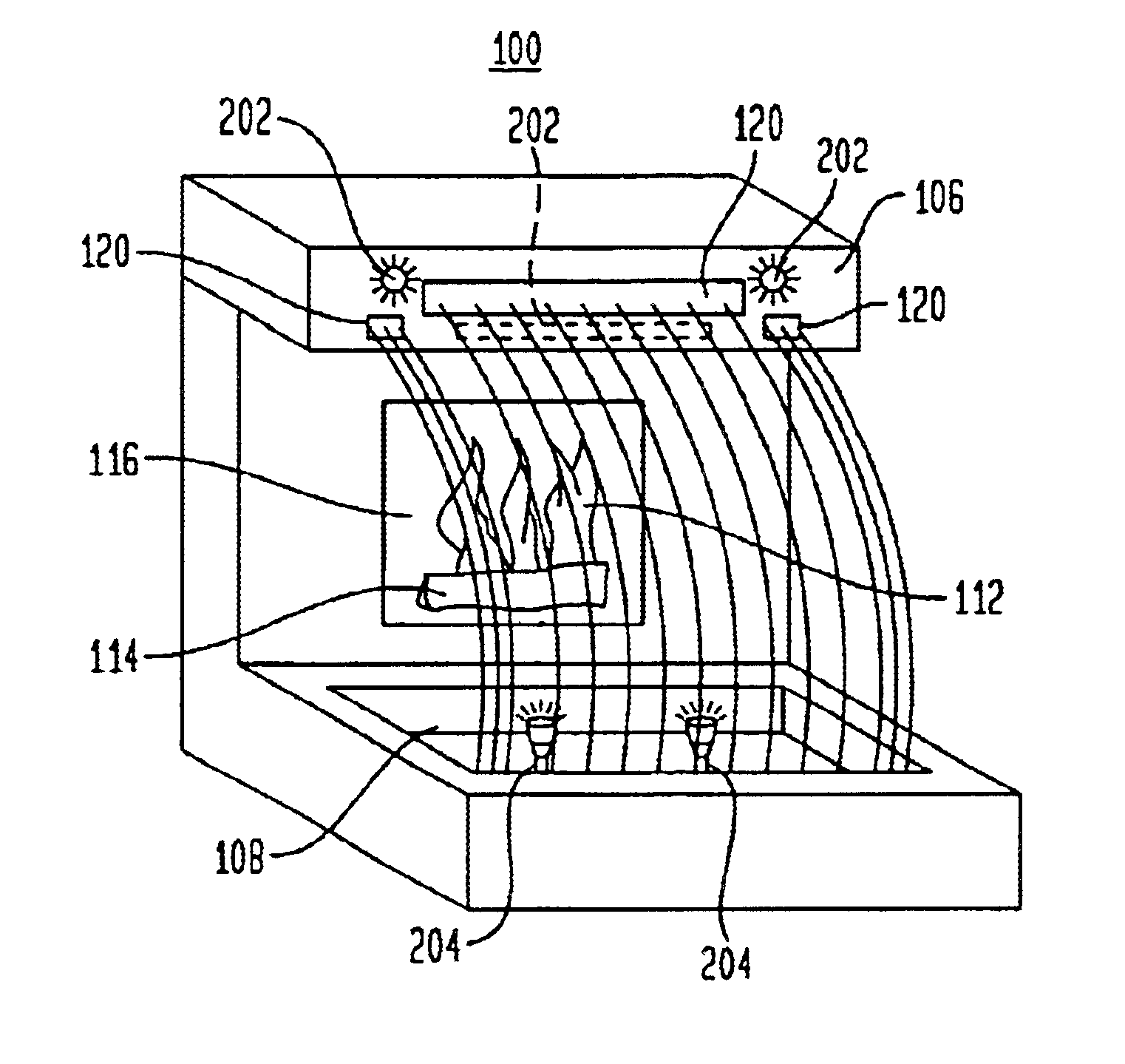 Fireplace with waterfall