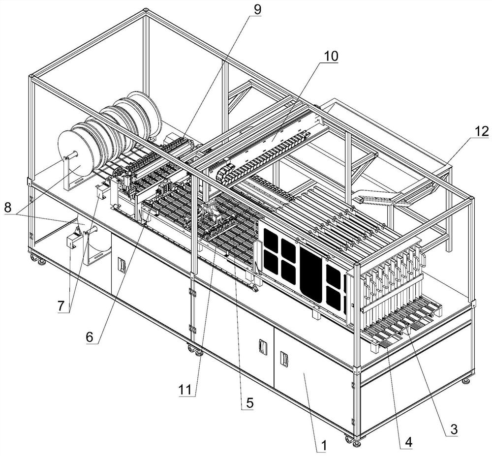 Sealing strip threading equipment