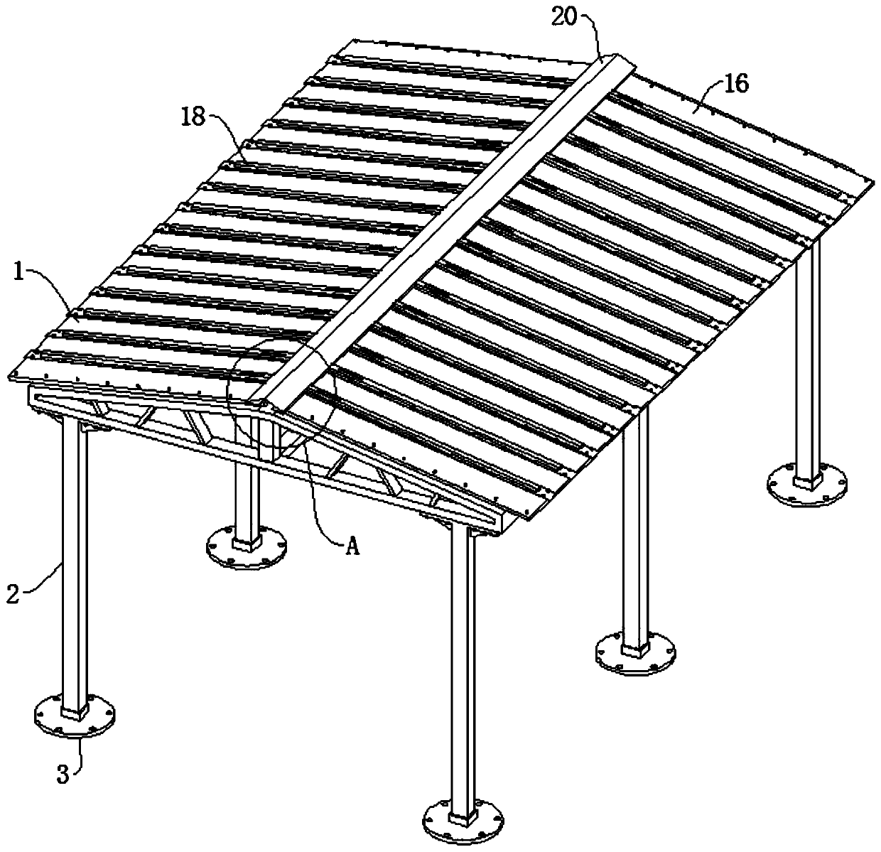 Steel structure factory building and roof structure thereof